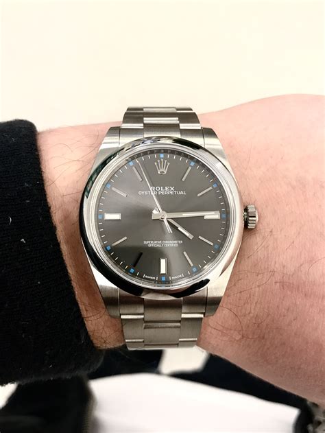 rolex 114300 rhodium|rolex oyster perpetual 39 black.